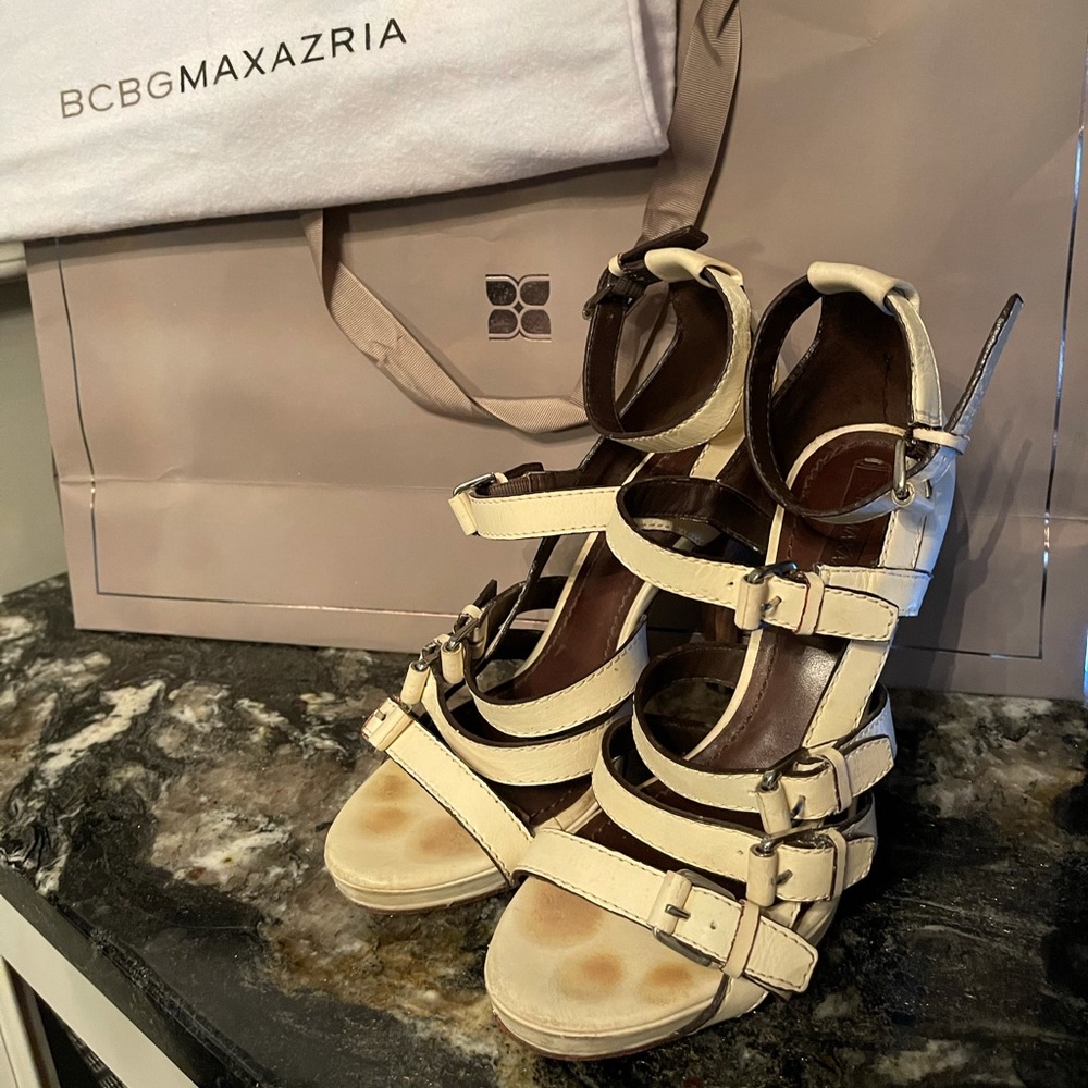 BCBG leather sandals